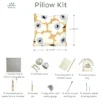 Punch needle supplies pillow kit 9 pieces wooden frame yarns backing fabric invisible zipper sewing tools