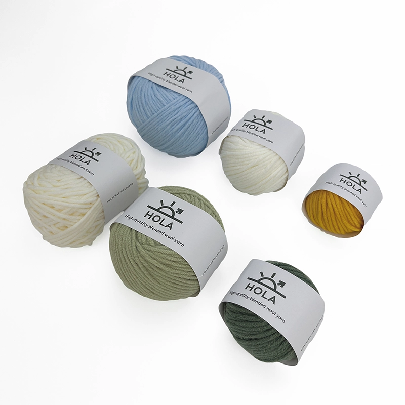 Daisy wall art punch needle yarn in sky blue, cream, sage green, mustard yellow and forest green HOLA brand premium colors