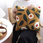 Punch Needle Pillow Kit | Brown Roses