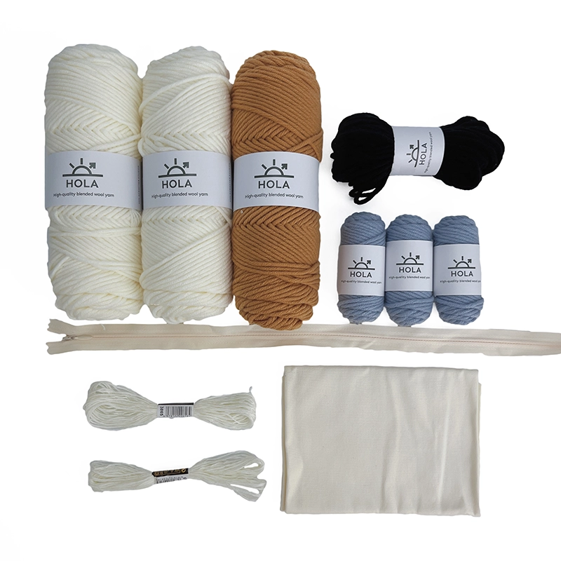 Punch Needle Pillow Kit | White Flowers