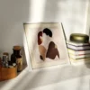The Couple Punch Needle Wall Art – DIY Couple Gift Framed DIY punch needle artwork showing an abstract couple embracing — perfect romantic gift for handmade wall decor.