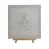 Frida Kahlo Wall Art Pattern - Punch Needle Embroidery Design Frida Kahlo wall art pattern drawn on fabric for punch needle embroidery, featuring iconic portrait with flowers on easel