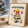 holakits- punch needle- wall art kit- abstract art- Christmas tree- 4 Punch Needle Wall Art Kit | Christmas Tree