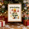 holakits- punch needle- wall art kit- abstract art- Christmas tree- 5 Punch Needle Wall Art Kit | Christmas Tree