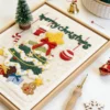 holakits- punch needle- wall art kit- abstract art- Christmas tree- 7 Punch Needle Wall Art Kit | Christmas Tree